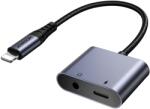 JOYROOM SY-L01 adapter, Joyroom, Lightning - Lightning/Mini Jack 3, 5 mm, alumínium, 0, 12 m, fekete/szürke