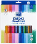 OXFORD Creioane colorate triunghiulare Oxford, set 24 + ascutitoare, include auriu, in cutie de carton (400174525)