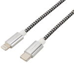 GoGEN Cablu de incarcare si transfer de date GoGEN USB-C / Lightning, 2 metri, impletitura textila, argintiu (GOGUSBC8P200MM24) - vexio