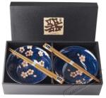 Made in Japan Pink Sakura Tálkészlet pálcikákkal, 400 ml, 2 db