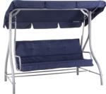 Reckmann 3 személyes fém vázas textil ülőfelületű kék hintaágy