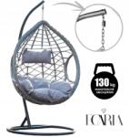 eCarla Szürke Tropikal függőszék állvánnyal és szürke párnával (5903678579104)