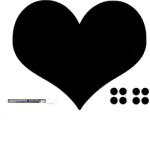 Securit Szív Alakú Krétatábla 30x50cm Ajándék Krétamarkerrel