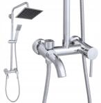 Gamma Zuhany szett, króm, esőztető, állítható oszlopmagasság (BRyZN-ch)