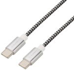 GoGEN Cablu de incarcare si transfer de date GoGEN USB-C/USB-C, 2 metri, impletitura textila, argintiu (GOGUSBCC200MM24) - pcone