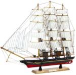 LeanToys Gyűjthető Dekoratív Háromárbocos Vitorláshajó Modell Fehér 53x45cm- 22586 (5905991049418) (5905991049418)