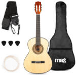 Max Music SoloArt Junior 3/4 Klasszikus gitár (tartalék nylon húr, hangoló, hordtáska, pengető) - Natúr