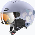 uvex Cască de schi pentru copii UVEX Rocket Visor Jr cool lavender abstract matt/mirrorsilver/lasergold