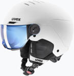 uvex Cască de schi pentru copii UVEX Rocket Visor Jr white/black matt/mirror blue/smoke