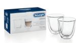DeLonghi Set 2 pahare cappuccino 2x270 ml, Sticla termorezistenta, Transparente, Perete dublu (2 Glass Capp.270ml)