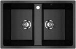 Ulgran U-608-308 Gránit Mosogatótálca - Kétmedencés, Szemcsés Fekete (U-608-308) - watermarkt