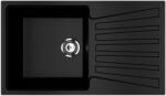 Ulgran U-703-344 Gránit Mosogatótálca - Extra mély, Csepegtetőtálcás, Matt Fekete (U-703-344) - watermarkt