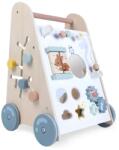 MULTISTORE Fa járássegítő babakocsi 18+ hó, formaválogató kockákkal és mozgó elemekkel (2145)
