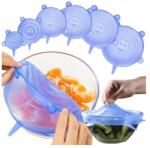 Ruhhy Szilikon fedő készlet, 6 db, kék, 6-19 cm, hőálló (00012273)