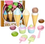 LeanToys Fagylalt és édességkészlet: Cupcakes, Macaroons, szerepjáték 23761 (23761) (23761)