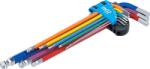 BGS technic Derékszögű kulcs készlet | több színű | extra hosszú | belső hatszögletű, belső hatszögletű gömbfejes 1, 5 - 10 mm | 9 darabos - BGS 74453 (BGS 74453)