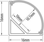 ULTRALUX PROFIL ALUMINIU PENTRU BENZI LED, de colt, 3M (APK304)