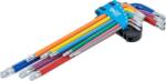 BGS technic Derékszögű kulcs készlet | több színű | extra hosszú | T-profil (Torx) furattal és gömbfejjel T10 - T50 | 9 darabos - BGS 74465 (BGS 74465)