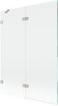 Mexen Lunar, kétszárnyú kádparaván bal oldali 130 x 150 cm, átlátszó üveg, szálcsiszolt acél, 897-130-100-97-00-L (897-130-100-97-00-L)