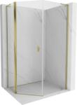 Mexen Mist L, ötszögletű zuhanykabin nyílóajtókkal, 80 x 100 cm, 8 mm-es átlátszó üveg, fényes arany profil, 8A8L-080-100-50-00 (8A8L-080-100-50-00)