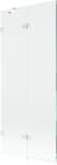 Mexen Lunar, kétszárnyú kádparaván bal oldali 80 x 150 cm, átlátszó üveg, fehér, 897-080-100-20-00-L (897-080-100-20-00-L)
