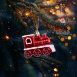 Family Collection Karácsonyfadísz - fényes vonat - 8 x 6 x 3 cm (58586)