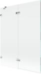 Mexen Lunar, kétszárnyú kádparaván bal oldali 130 x 150 cm, átlátszó üveg, króm, 897-130-100-01-00-L (897-130-100-01-00-L)