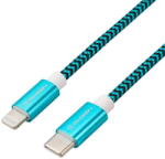 GoGEN Cablu de incarcare si transfer de date GoGEN USB-C / Lightning, 1 metru, impletitura textila, albastru (GOGUSBC8P100MM26) - pcone