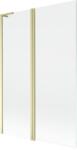 Mexen Mist L, kétszárnyú kádparaván 120 x 150 cm, átlátszó üveg, matt arany profil, 8A9L-120-011-55-00 (8A9L-120-011-55-00)