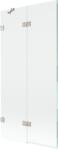 Mexen Lunar, kétszárnyú kádparaván bal oldali 90 x 150 cm, átlátszó üveg, szálcsiszolt acél, 897-090-100-97-00-L (897-090-100-97-00-L)