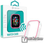 DEVIA Apple Watch Series 4, 5, 6, SE 44mm, Devia Luminous Series Okosóra szilikon védőtok, Sötétben fluoreszkáló, Átlátszó, Rózsaszín
