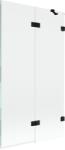Mexen Lunar, kétszárnyú kádparaván jobb oldali 100 x 150 cm, átlátszó üveg, matt fekete, 897-100-100-70-00-P (897-100-100-70-00-P)
