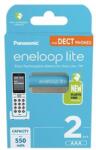 Panasonic Tölthető elem, AAA mikro, 2x550 mAh Ni-MH, PANASONIC "Eneloop Lite (ELAKU18) - iroda24