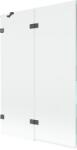 Mexen Lunar, kétszárnyú kádparaván bal oldali 120 x 150 cm, átlátszó üveg, grafit, 897-120-100-66-00-L (897-120-100-66-00-L)