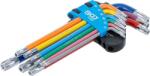 BGS technic Derékszögű kulcs készlet | több színű | T-profil (Torx) T10 furattal - T50 | 9 darabos - BGS 74461 (BGS 74461)