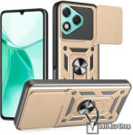 Ott! Mobile Honor 400 Lite, Ott! Camshield Armor Pro telefontok, Műanyag, Szilikon betétes, Ütésálló, Kameravédelem, Ujjgyűrű, Beépített fémlap, Arany