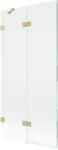Mexen Lunar, kétszárnyú kádparaván bal oldali 90 x 150 cm, átlátszó üveg, matt arany, 897-090-100-55-00-L (897-090-100-55-00-L)