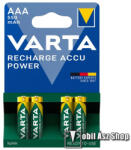 VARTA RECHARGE ACCU POWER elem (AAA, 1.2V, 550mAh Ni-MH, újratölthető) 4db/csomag (56743101404) - mobilasz