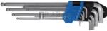 BGS technic Derékszögű kulcs készlet | coll méretek | Belső hatszögletű/Belső hatszögletű gömbfejes 1/16" - 3/8" | 9 darabos - BGS 799 (BGS 799)