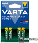 VARTA RECHARGE ACCU POWER elem (AAA, 1.2V, 800mAh Ni-MH, újratölthető) 4db/csomag (56703101404) - mobilasz