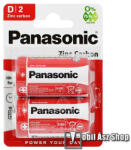 Panasonic Elem (Red Zinc D/góliát, 1.5V, cink-mangán tartós) 2db / csomag (R20RZ-2BP)