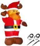 Monzana Világító Rénszarvas felfújható, 135cm, piros Monzana