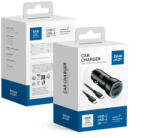 Blue Star autós töltő 3A 30W Type C + USB A + kábel Type C - Type C PD QC3.0 AFC PPS fekete