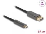 Delock Cablu activ optic USB type C la DisplayPort 8K60Hz/4K240Hz 15m, Delock 81606 (81606)