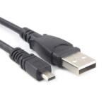  Cablu USB 2.0 la mini USB (Sanyo, Panasonic LUMIX, Fuji, Nikon) 2m Negru, KU2M2D (KU2M2D)