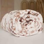 Jerry Fabrics Pătură din microfibră cu lână sintetică - Marmură maro | 150 x 200 cm (SHERPA-BLANKET-BROWNMARBLE) Patura