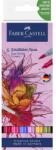 Faber-Castell Filc készlet 6db-os GOLDFABER 0, 4 tűfilc + ecset kétvégű akvarell filctoll, Virágok (164527)