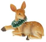  Dekoráció őz koszorúval fekvő poly 7, 8x3, 3x6, 5 cm barna, zöld (LR24B-6514)