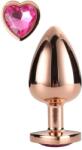  Gleaming Love - alumínium plug szív alakú kővel - M (rózsaarany)