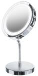 Adler Oglinda cosmetica Adler AD 2159, iluminare LED, zoom 3x, reglabila, diametru 15 cm, 4 x AAA, Crom (AD2159)